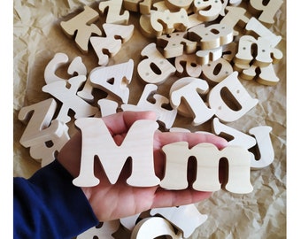 Montessori Wooden Alphabet Letters:  Toddler toys ABC Learning, Magnetic Option