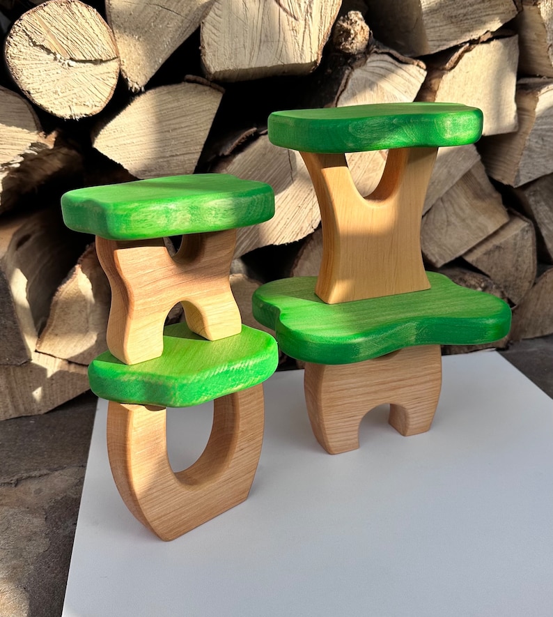 Wooden Tree House Blocks: Montessori Waldorf Inspired Building Toy Set ...