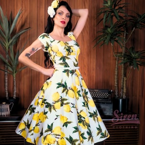 Lemon Swing Dress Etsy UK