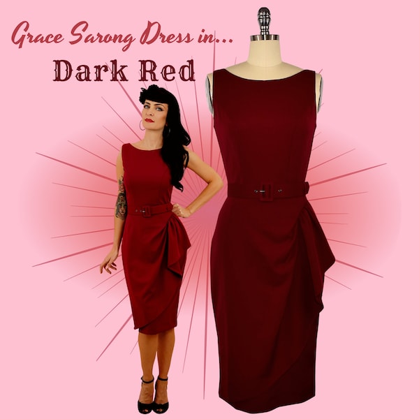 Grace Sarong Dress - Dark Red