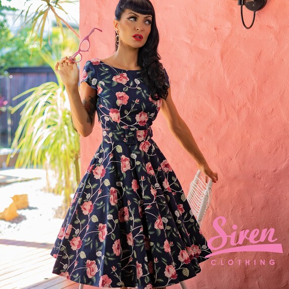 Navy top swing dress