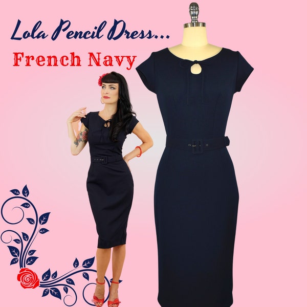 Lola Wiggle Dress - French Navy