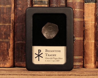 Byzantine Coin of Christ & Mary, Bronze Trachy, 1200 CE, East Europe, Authentic Medieval Collectible Currency - History Hoard