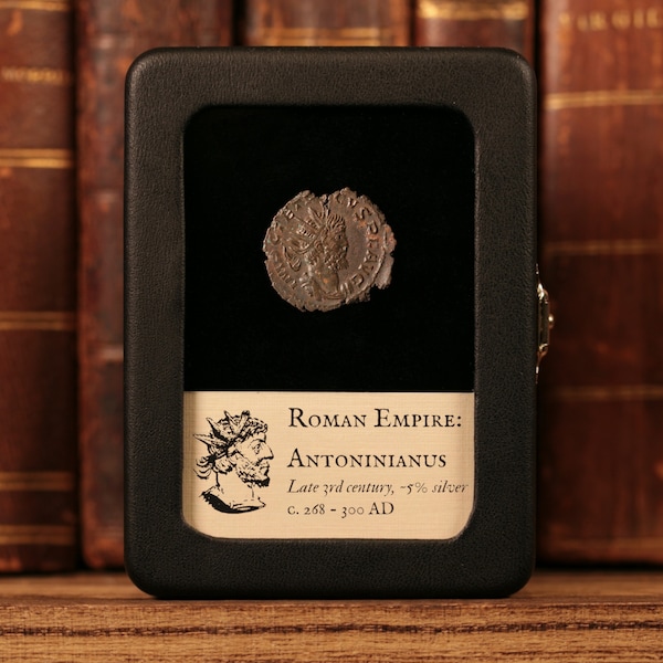 Genuine Roman Coin, Late 3rd Century High Grade Antoninianus (Double Denarius) - Authentic Ancient Artifact With Display Box - History Hoard