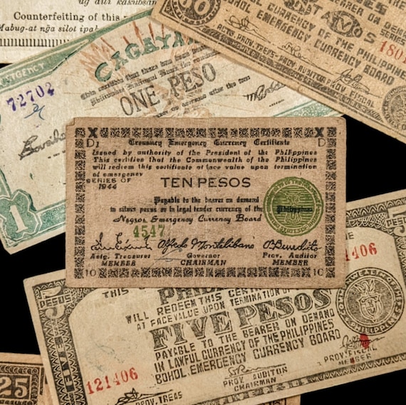 WWII Philippines Emergency Issue "Guerilla Pesos" 1942, WWII Banknotes, Authentic Historical Currency, History Hoard