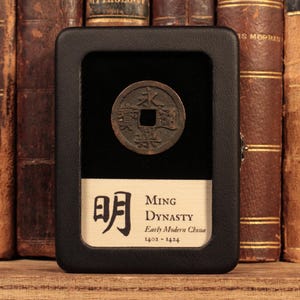 Chinese Ming Dynasty Authentic Antique Coin, 1402 AD, Glass Display - History Hoard