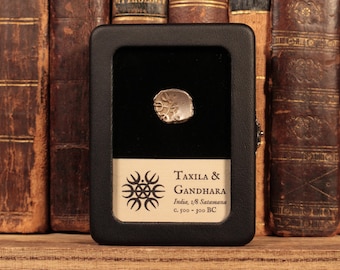 Ancient Indian Silver Coin - Authentic Achaemenid Empire Coin from Taxila & Gandhara With Display Box - History Hoard