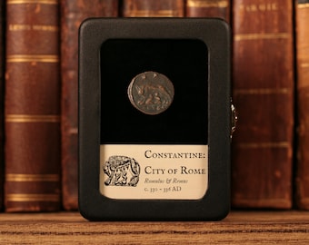 Roman Coin, Romulus and Remus - Emperor Constantine the Great - 330 to 336 CE - Genuine Ancient Coin with Display Box - History Hoard