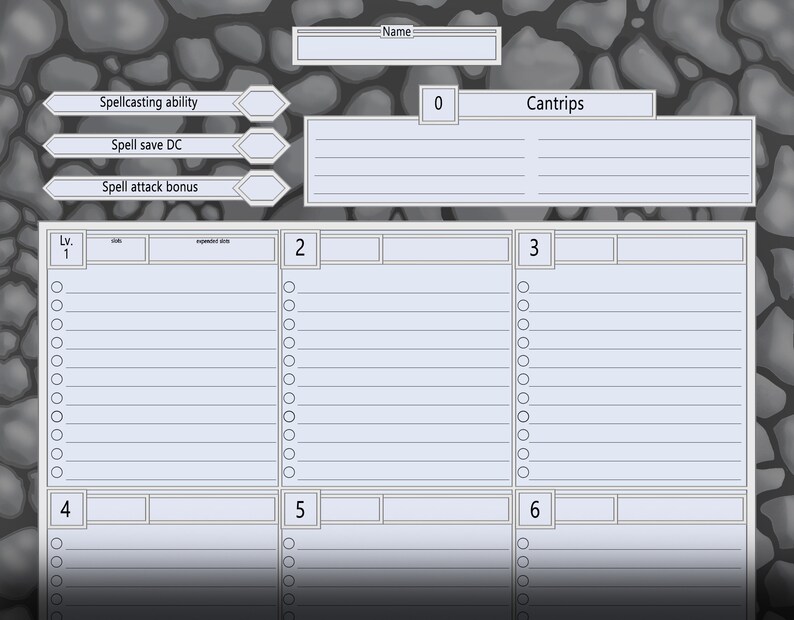 D&amp;D 5e printable character sheet dwarf edition | Etsy