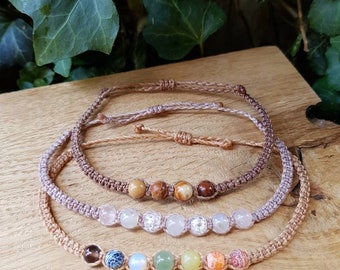 Design your own anklet with gemstone beads