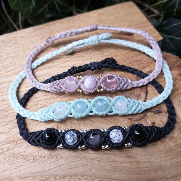 Makramee Edelstein Armband selbst gestalten