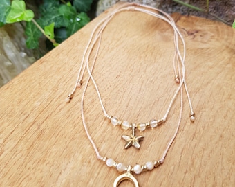 Design your own gemstone necklace with brass pendant