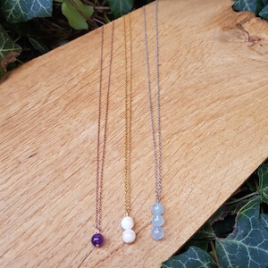 Design your own fine gemstone stainless steel necklace