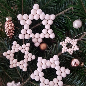 Wooden Stars / Wooden Beads / Christmas Decoration / Christmas Tree Decorations / Boho / Vintage / Hygge / Scandinavian / Christmas Gift / Ornament