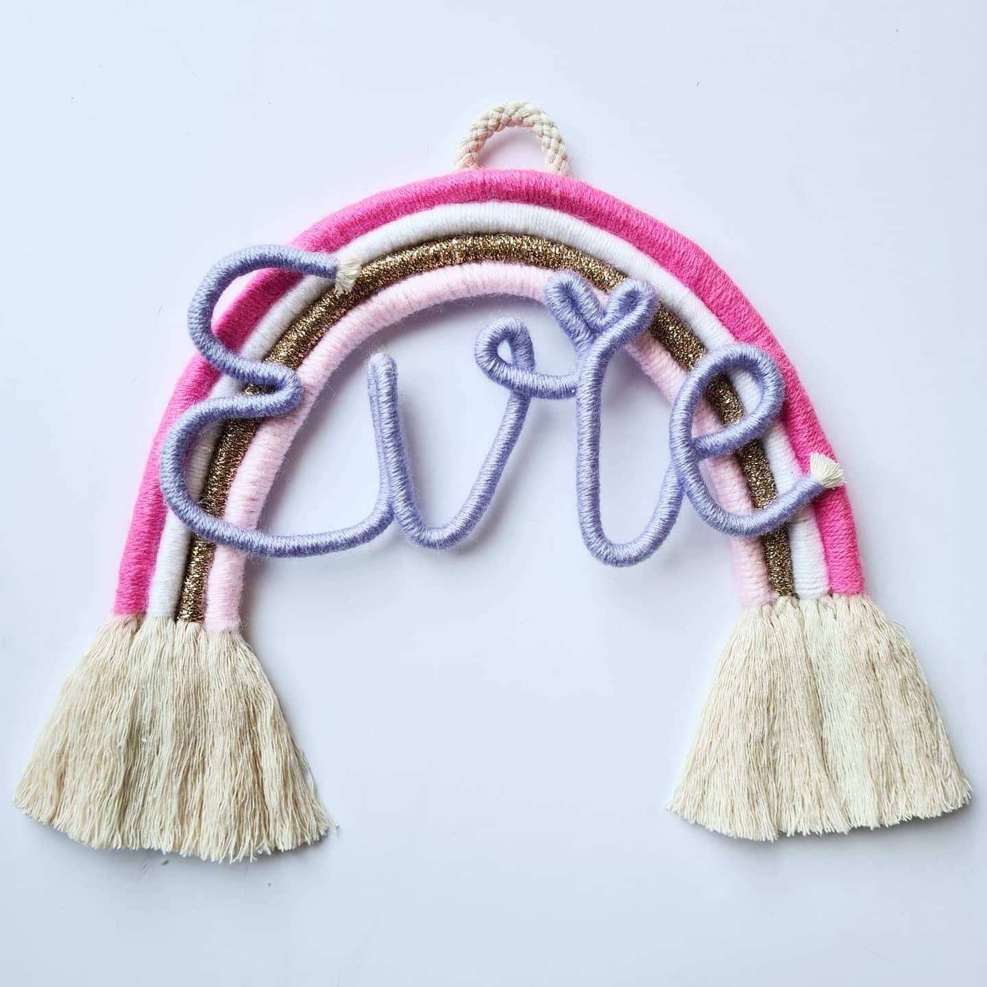 Personalised Macrame Rainbow Wire Words Etsy