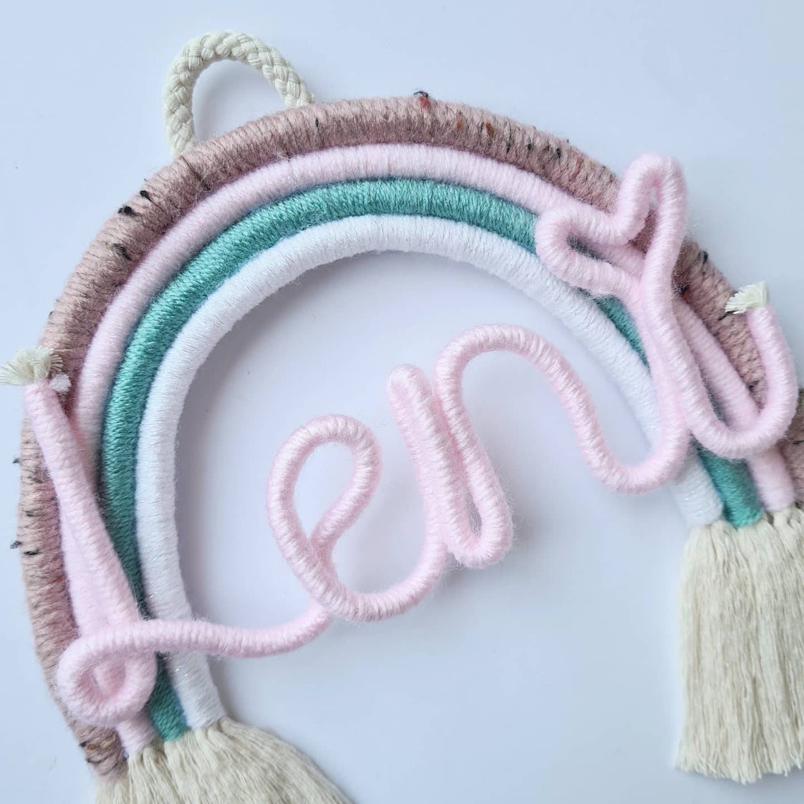 Personalised Macrame Rainbow Wire Name Etsy
