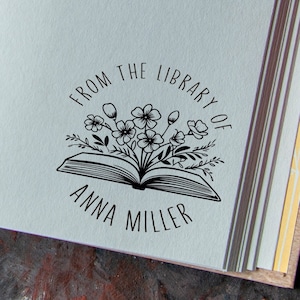 Boekenstempel, gepersonaliseerde stempel om uw boeken te markeren, exlibris-stempels, rubberen stempel voor uw bibliotheek, ideaal om cadeau te geven