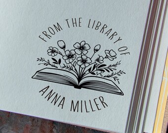 Boekenstempel, gepersonaliseerde stempel om uw boeken te markeren, ex libris stempels, rubber stempel voor uw bibliotheek, ideaal als cadeau