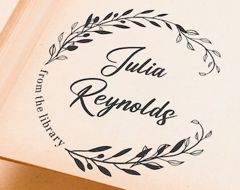 Boekenstempel, gepersonaliseerde stempel om uw boeken te markeren, ex libris stempels, rubber stempel voor uw bibliotheek, ideaal om cadeau te geven