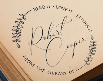 Boekenstempel, gepersonaliseerde stempel om uw boeken te markeren, ex libris stempels, rubber stempel voor uw bibliotheek, ideaal als cadeau