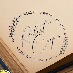 Boekenstempel, gepersonaliseerde stempel om uw boeken te markeren, exlibris-stempels, rubberen stempel voor uw bibliotheek, ideaal om cadeau te geven
