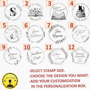 Ex Library Stamp From the Library of Stamp, Ex Libris Stamp, Personalized Book Stamp ...