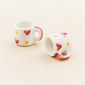 2 Miniature mug Tiny pottery Ceramic dinnerware