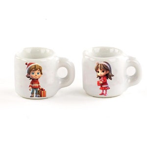2 Miniaturowe kubki świąteczne Akcesoria do domku dla lalek