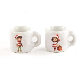 2 Miniaturowe kubki świąteczne Akcesoria do domku dla lalek