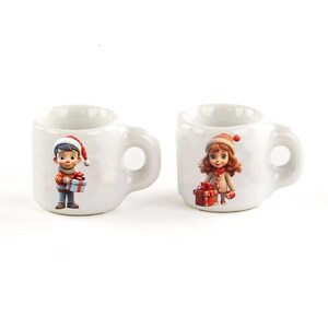 2 Miniaturowe kubki świąteczne Akcesoria do domku dla lalek