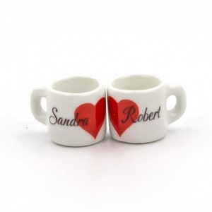 2 Miniature personalized name mugs