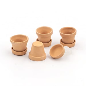4 Miniature plant pots Terracotta planter Miniature pottery