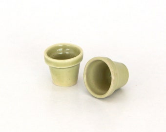 2 Miniature plant pots Fairy garden miniatures Miniature pottery