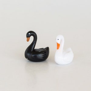 2 Fairy miniature swan Fairy garden accessories Fantasy miniatures