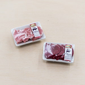 2 Miniatur Fleisch Puppenhaus Miniatur Essen