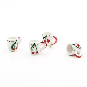 4 Miniaturowe filiżanki do kawy Domek dla lalek ceramiczny