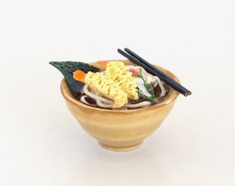 Sopa de fideos en miniatura Miniaturas de comida para casa de muñecas Comida diminuta