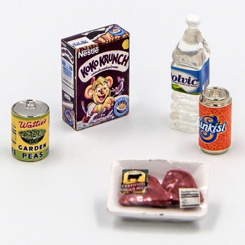 Miniature Groceries Set Dollhouse Food Etsy