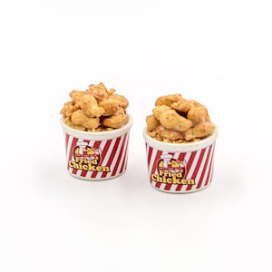 2 Miniature bucket fried chicken Dollhouse food