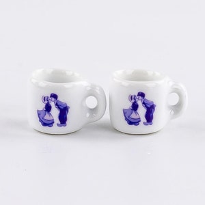 2 Miniaturowe kubki Ceramiczny domek dla lalek