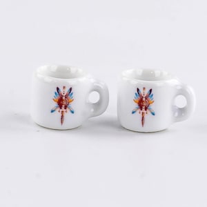 2 Miniaturowe kubki Ceramiczny domek dla lalek