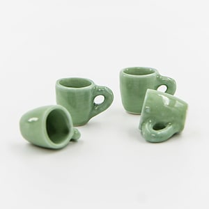 4 Miniature mug Tiny pottery Ceramic miniatures