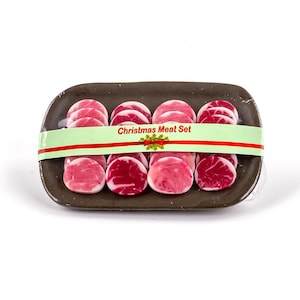 Miniature Christmas Meat Set Dollhouse groceries Tiny food
