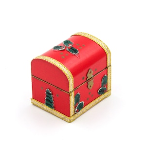 Miniatur Weihnachtstruhe für Puppenstube Miniaturen Möbel