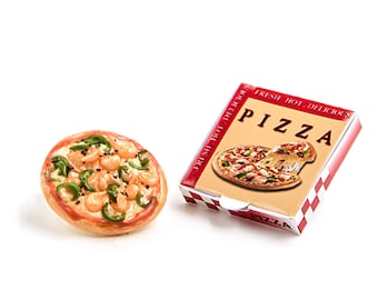 Miniature pizza Dollhouse food Tabletop miniatures