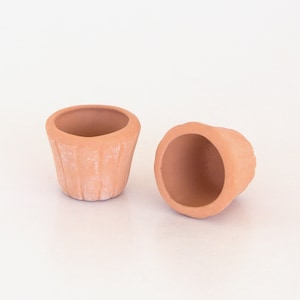 2 Miniature plant pots Terracotta planter miniatures Miniature pottery
