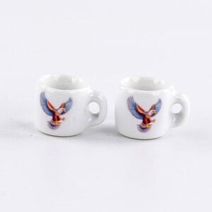 2 Miniaturowe kubki Ceramiczny domek dla lalek
