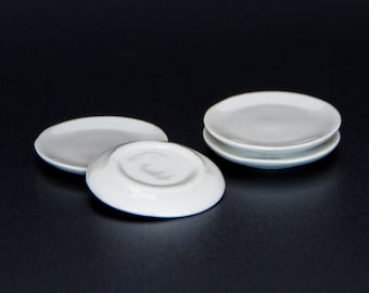 4 Miniature plate Tiny pottery Ceramic miniatures