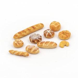 10 Miniature bread Tiny food