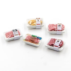 5 pack miniature meat Dollhouse food